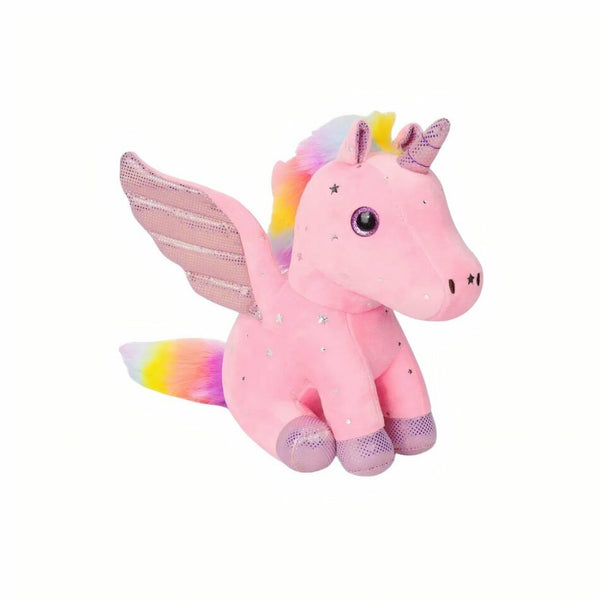 Peluche licorne avec ailes scintillantes