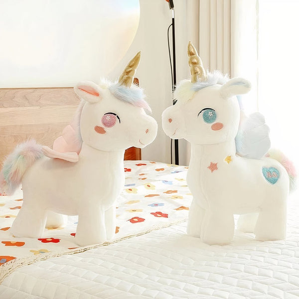 Peluche licorne féérique arc-en-ciel