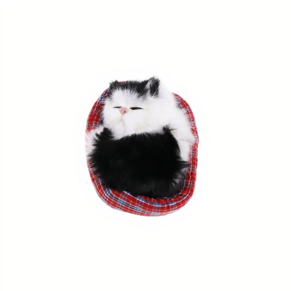 Peluche mini chat endormi