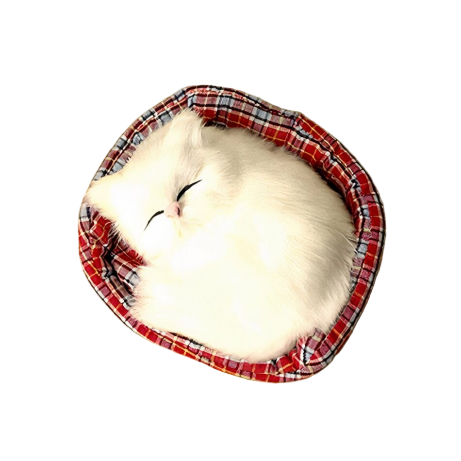 Peluche mini chat endormi