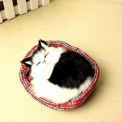 Peluche mini chat endormi