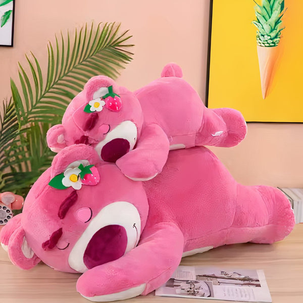 Peluche oreiller ours rose