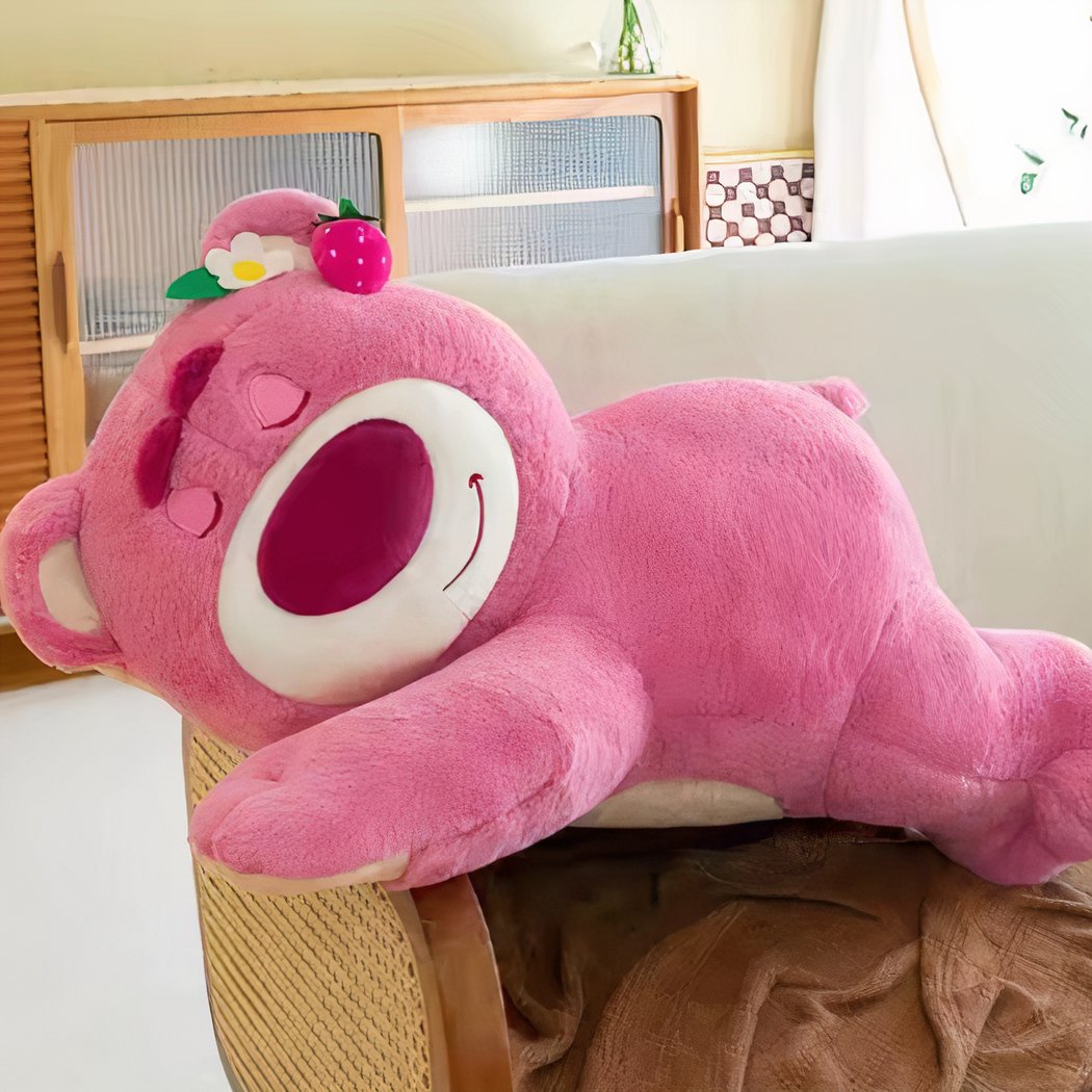 Peluche oreiller ours rose