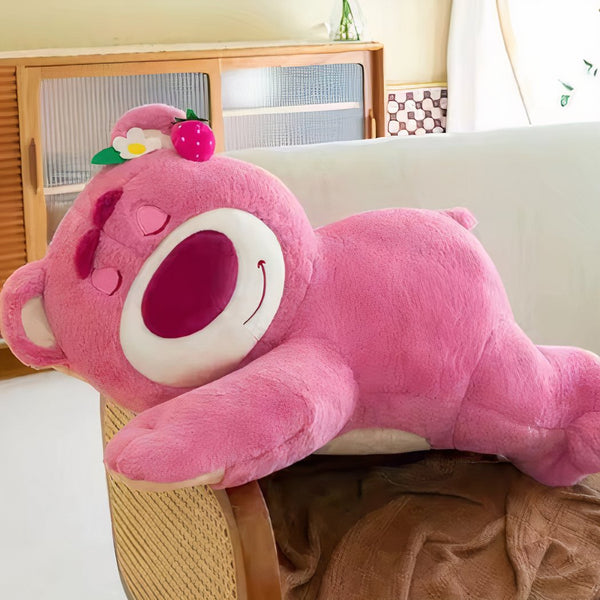 Peluche oreiller ours rose