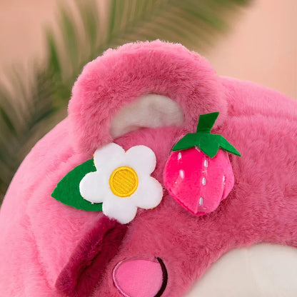 Peluche oreiller ours rose