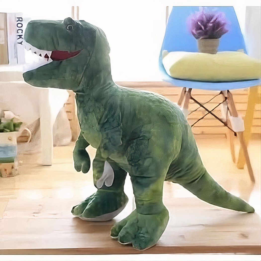 Peluche tyrannosaure vert féroce