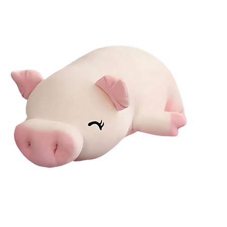 Peluche cochon blanc joyeux