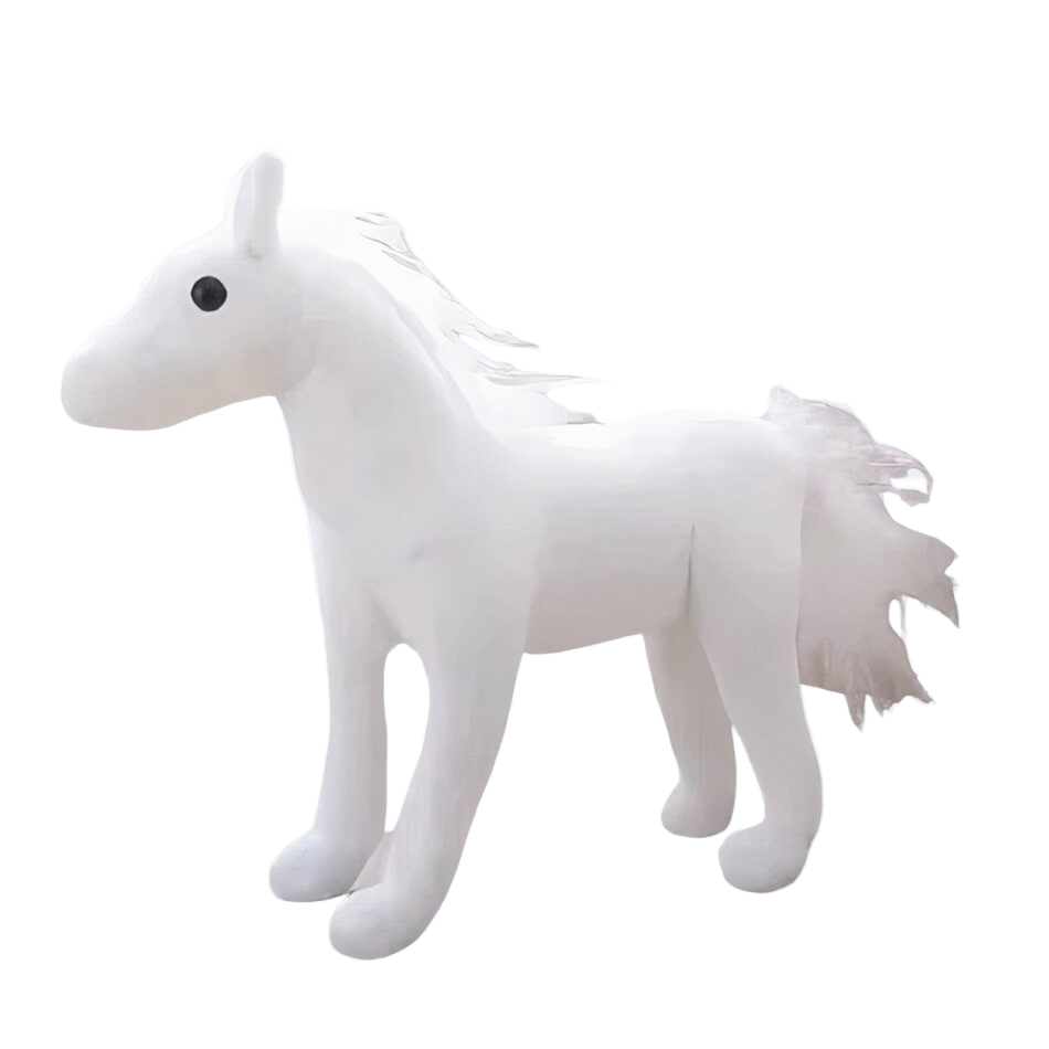 Peluche cheval blanc mignon