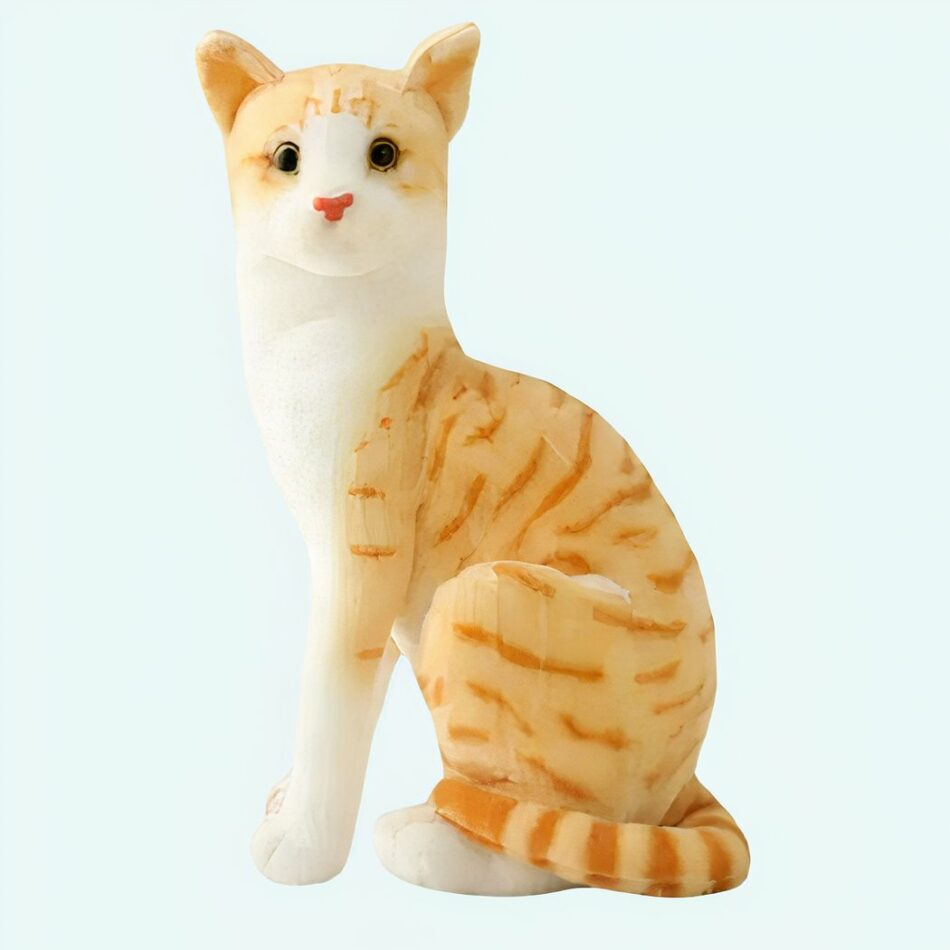 Peluche chat tigré orange