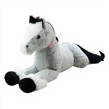 Peluche cheval bleu gris