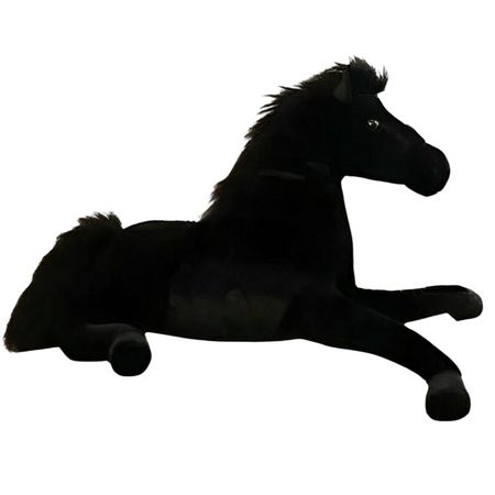 Peluche cheval noir