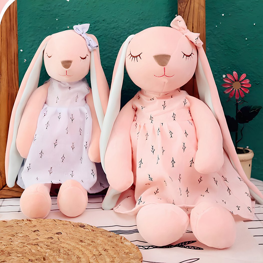 Peluche lapin de Pâques à robe
