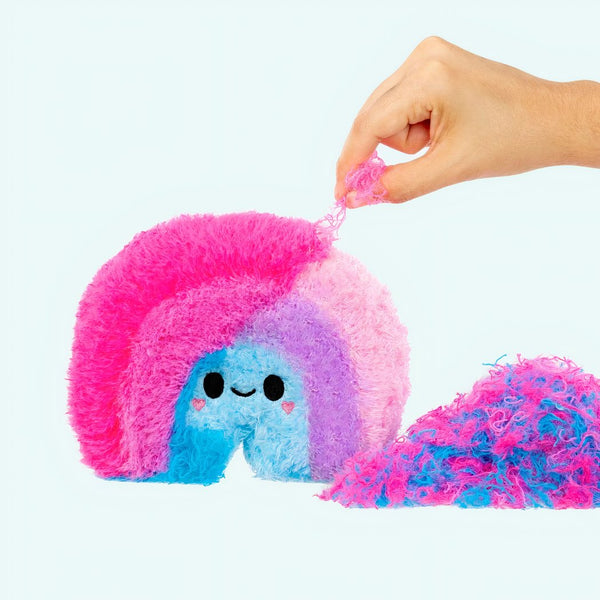 Peluche Fluffie Stuffiez arc-en-ciel rose et bleu