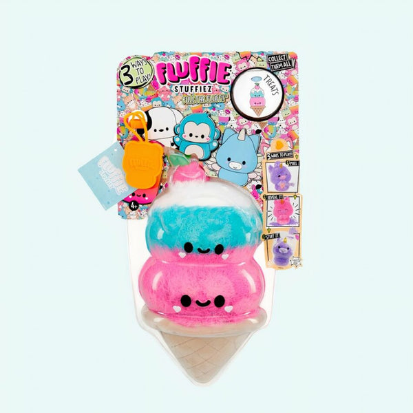 Peluche Fluffie Stuffiez cornet de glace rose et bleu