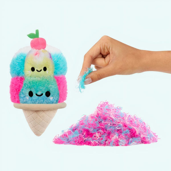 Peluche Fluffie Stuffiez cornet de glace rose et bleu