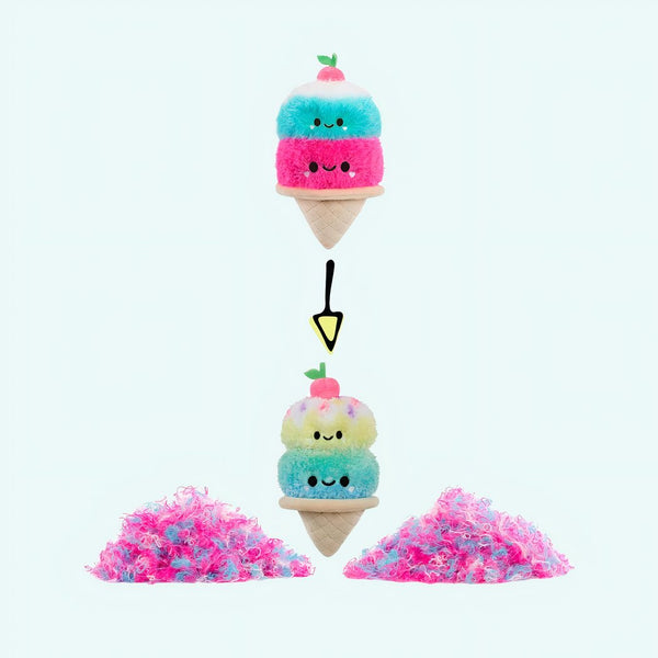 Peluche Fluffie Stuffiez cornet de glace rose et bleu