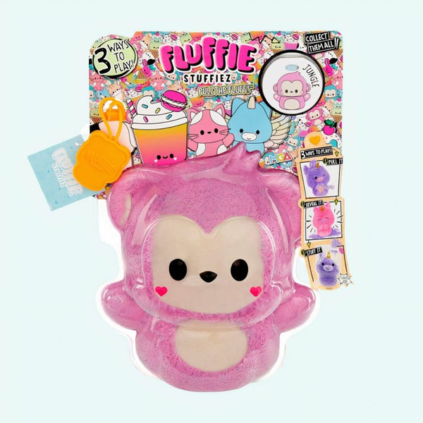 Peluche Fluffie Stuffiez petit singe rose