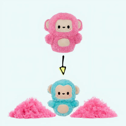 Peluche Fluffie Stuffiez petit singe rose