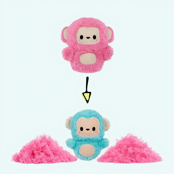 Peluche Fluffie Stuffiez petit singe rose