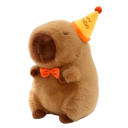 Peluche capybara d'anniversaire