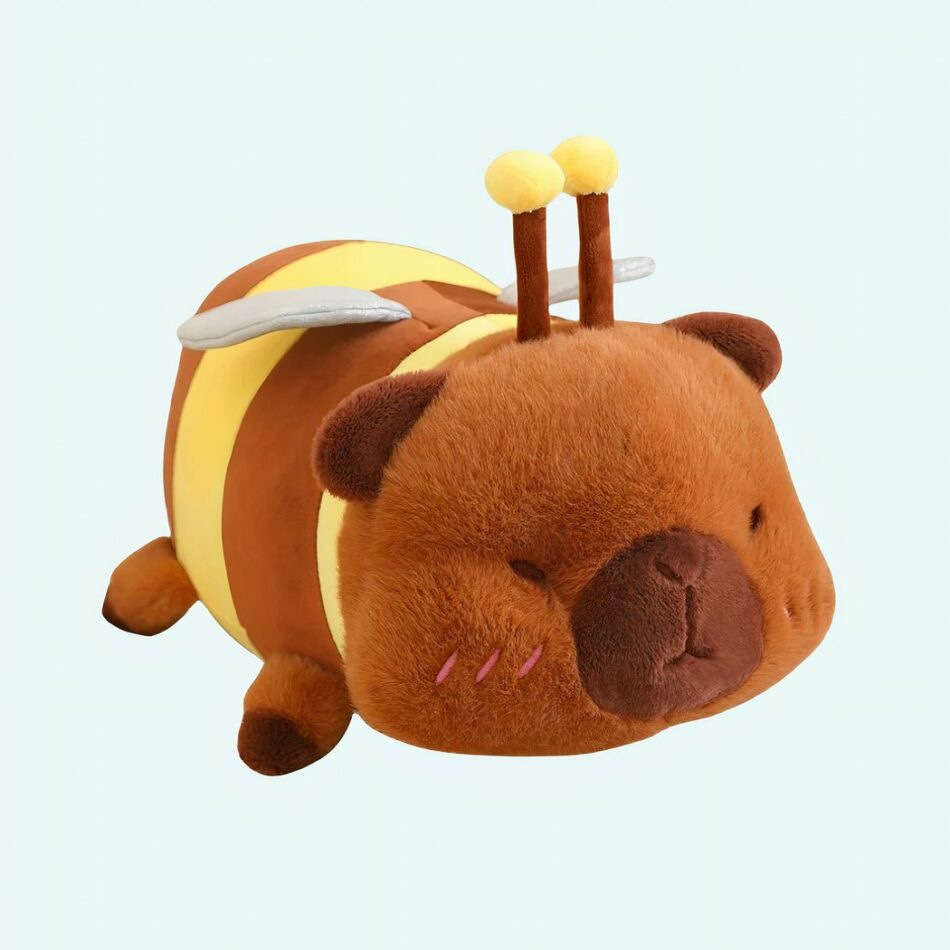 Peluche capybara déguisé en abeille