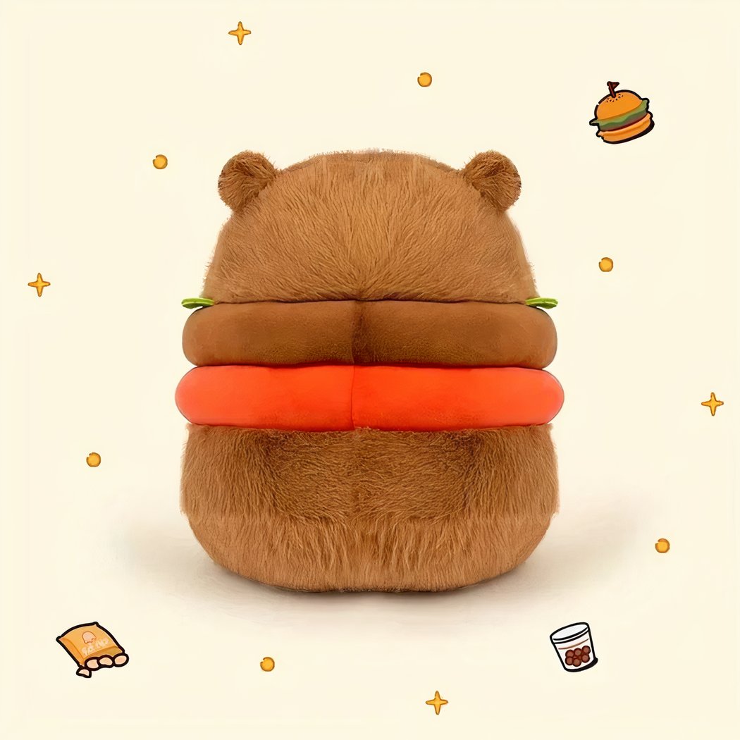 Peluche capybara hamburger