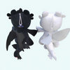 Peluche dragon noir ou blanc