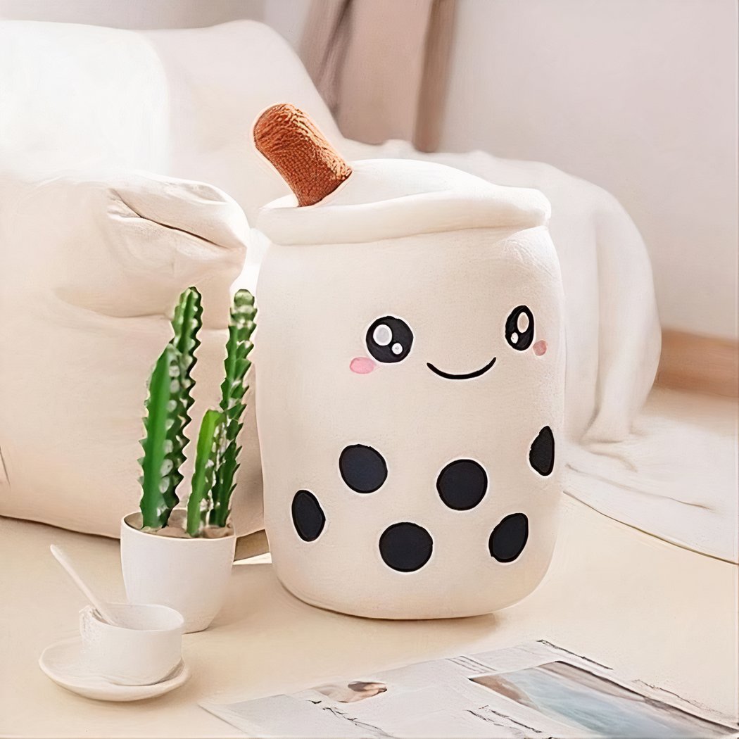 Peluche Bubble tea souriante et mignonne pour enfants