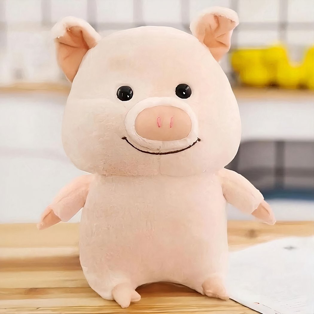 Peluche cochon heureux