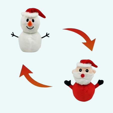 Peluche réversible bonhomme de neige - Père Noël