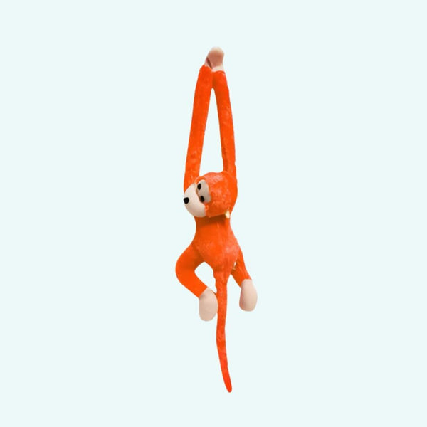 Peluche singe kawaii longue queue orange