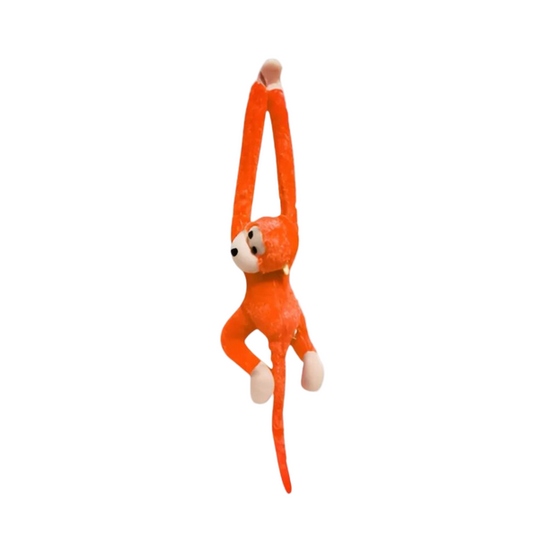 Peluche singe kawaii longue queue orange