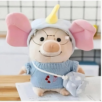 Peluche cochon habillé en éléphant
