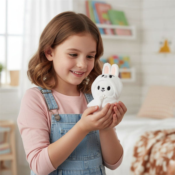 Peluche Stray Kids du lapin blanc de Lee Know style kawaii