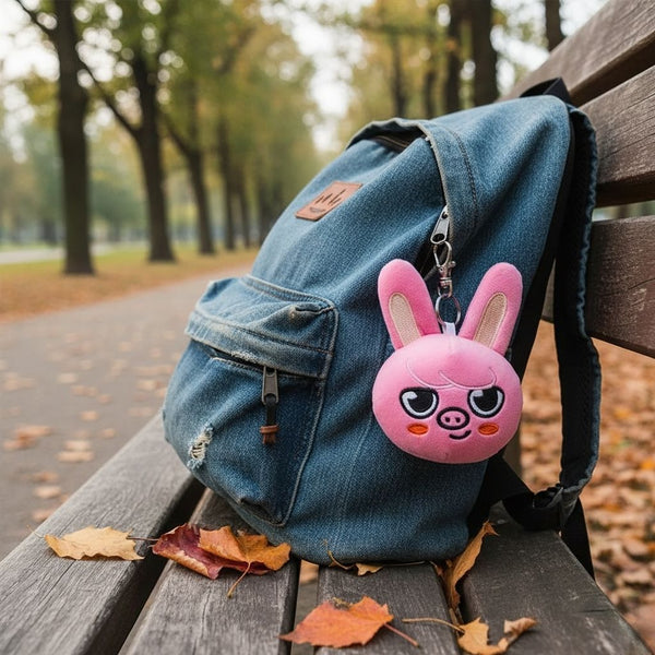 Peluche Stray Kids Changbin porte-clef lapin rose kawaii