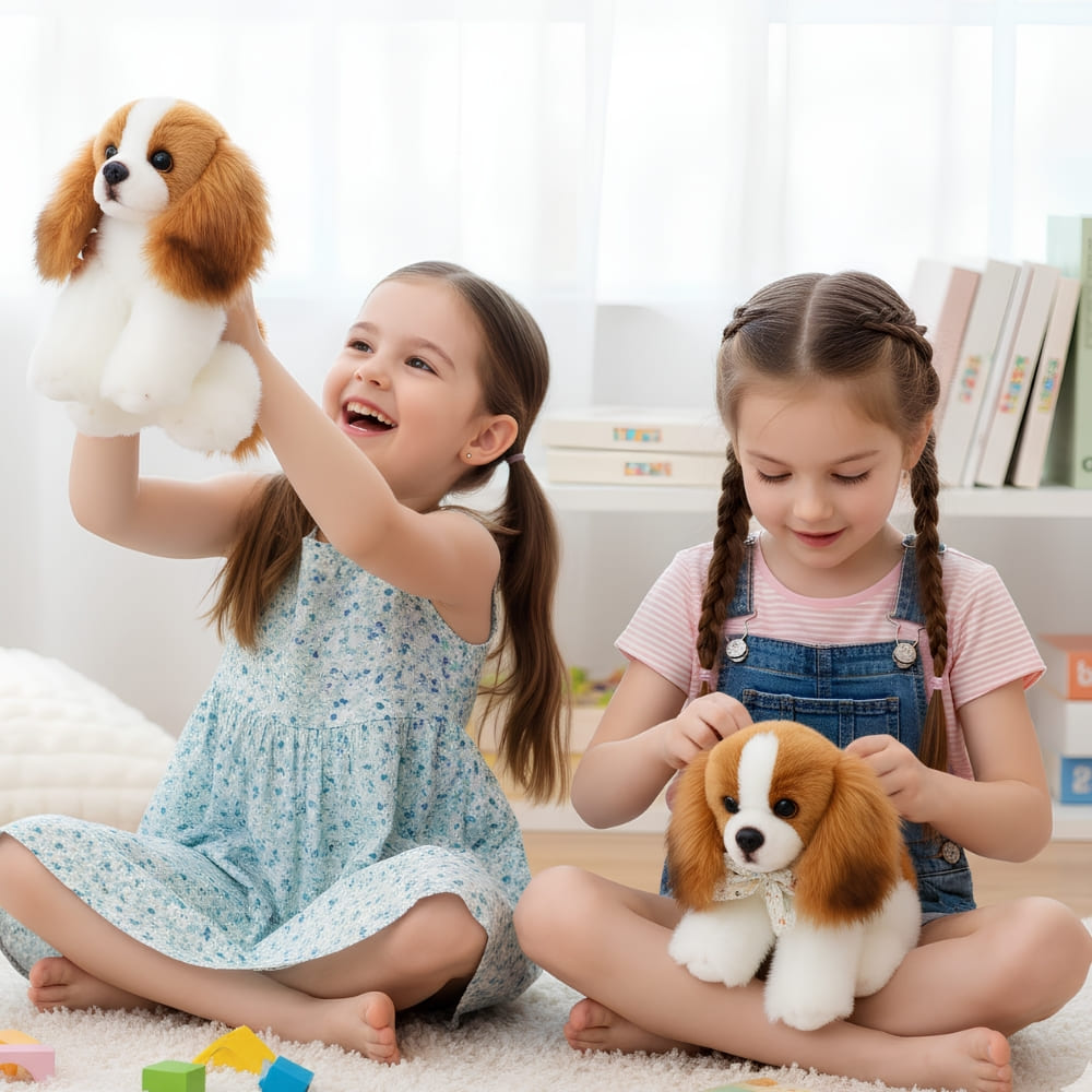 Peluche bébé chien Cavalier King Charles