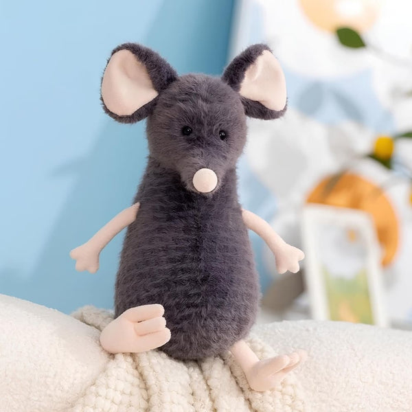 Peluche souris grise toute douce
