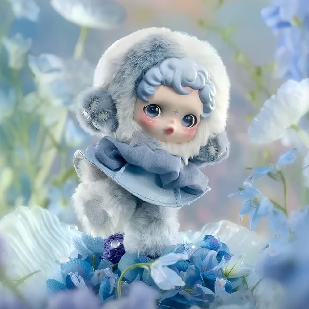 Blind box peluche style Skullpanda thème floral