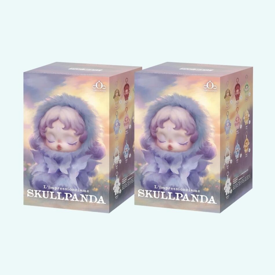 Blind box peluche style Skullpanda thème floral