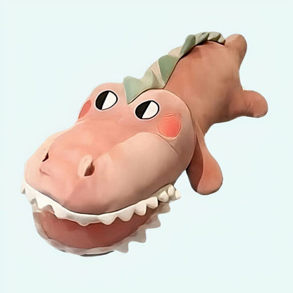 Peluche rigolote crocodile rose