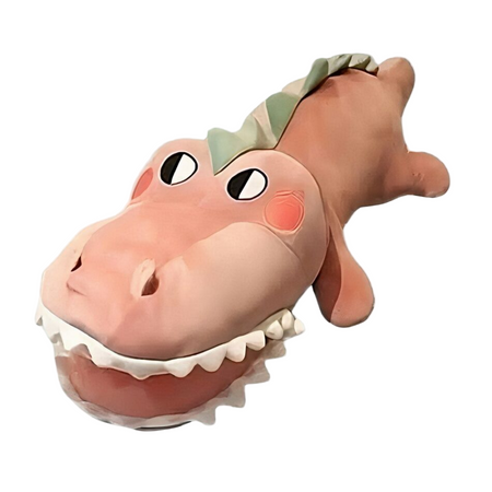 Peluche rigolote crocodile rose