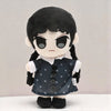 Peluche Mercredi Addams en robe noire à fleurs