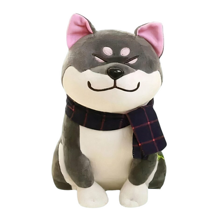 Peluche chien gris trop mignonne