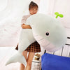 Peluche baleine vert pastel, le plus doux des oreillers