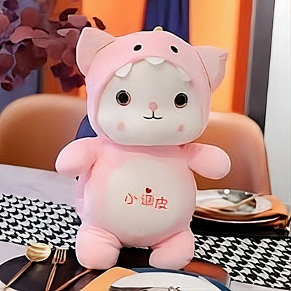 Peluche chat déguisé en dinosaure