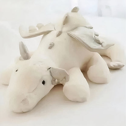 Peluche dragon volant blanc