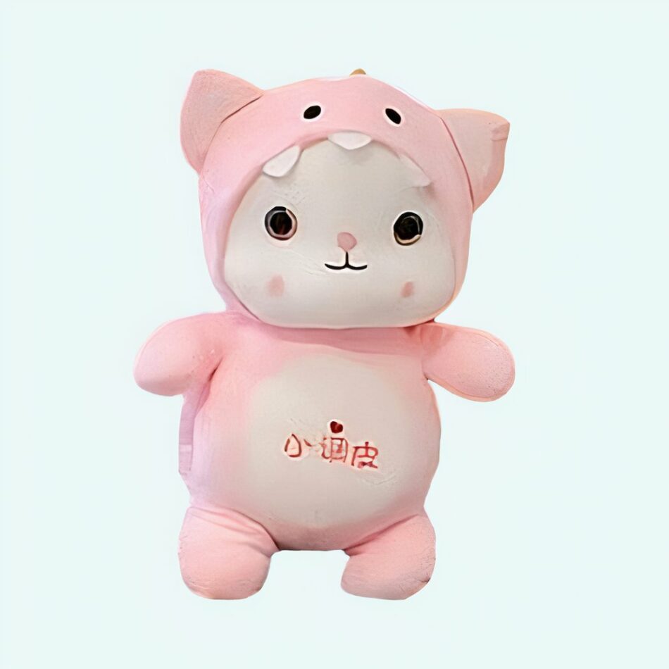 Peluche chat déguisé en dinosaure