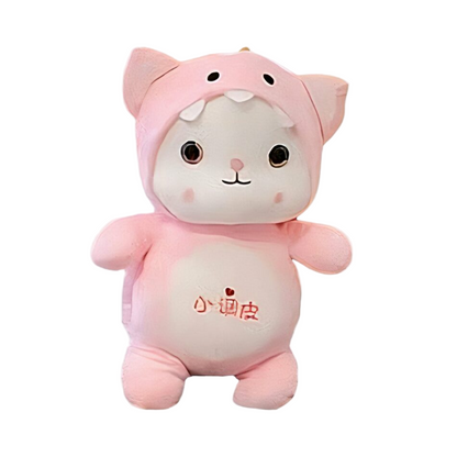 Peluche chat déguisé en dinosaure