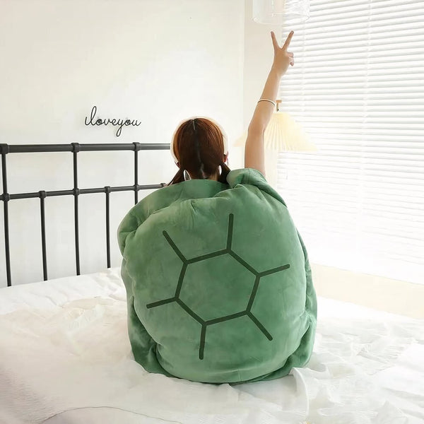 Coussin peluche carapace de tortue