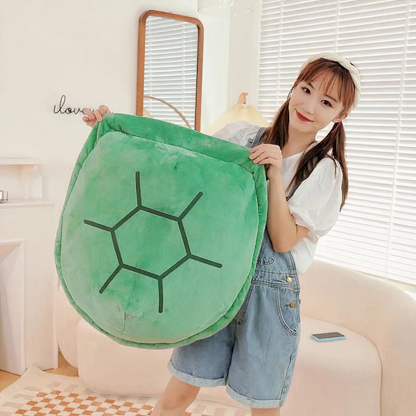 Coussin peluche carapace de tortue